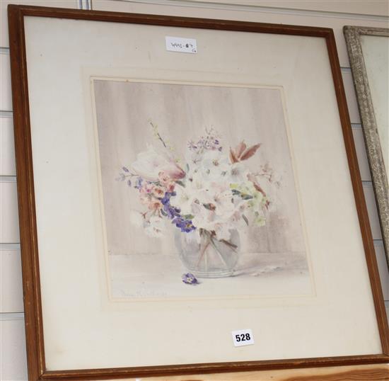 Nora H. Cullen (Exh 1933-40), four watercolours, Flower studies, largest 35 x 40cm